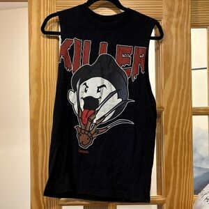 Men's Black Graphic Tank Top with Bold Design